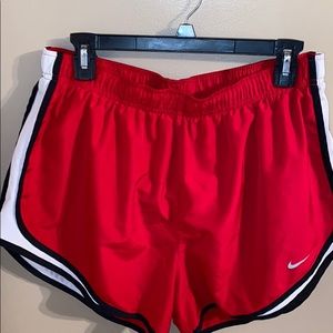 Red bike dri-fit athletic shorts